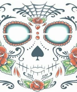 Carnival Products Accessoriesc Tinsley FX Full Face Temp Tattoo - Sugar Skull Ladies