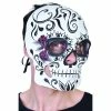 Tomfoolery Black And White Sugar Skull Mask