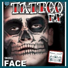 Carnival Products Tinsley FX Full Face Temp Tattoo - Skull Accessoriesc 3 Carnival Products Tinsley FX Full Face Temp Tattoo - Skull Accessoriesc