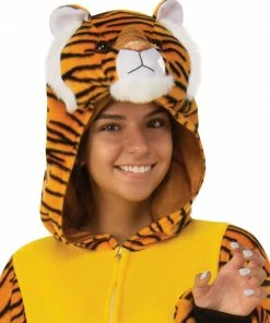 Rubie's Deerfield Tiger Furry Onesie Costume-Adult Mensc