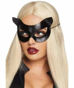 Tomfoolery Accessoriesc Black Vinyl Cat Mask - Leg Avenue