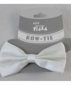 Trademart Suspenders & Ties White Bow Tie