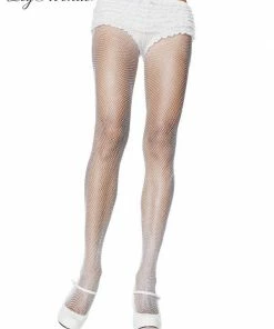 Tomfoolery Nylon Fishnet Pantyhose Plus - Black & White By Leg Avenue