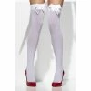 Smiffys White Opaque Hold Ups With White Bows