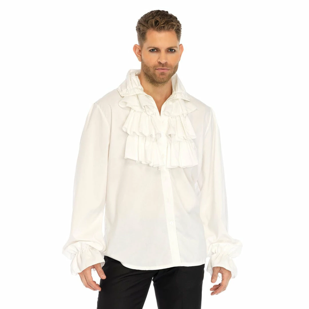 Tomfoolery White Ruffle Front Shirt 3 Tomfoolery White Ruffle Front Shirt