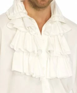 Tomfoolery White Ruffle Front Shirt