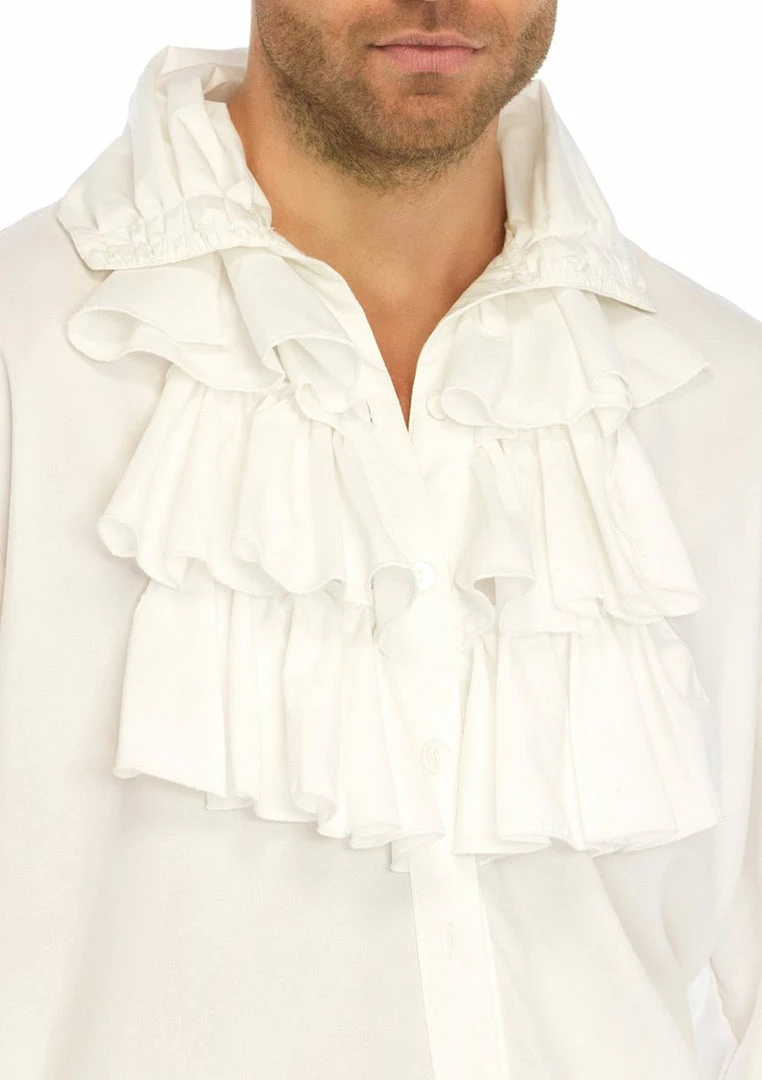 Tomfoolery White Ruffle Front Shirt 4 Tomfoolery White Ruffle Front Shirt