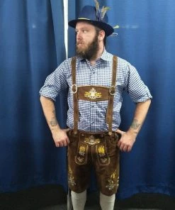 Tiger Leather Mensc Brown Leather Lederhosen - Wolfgang