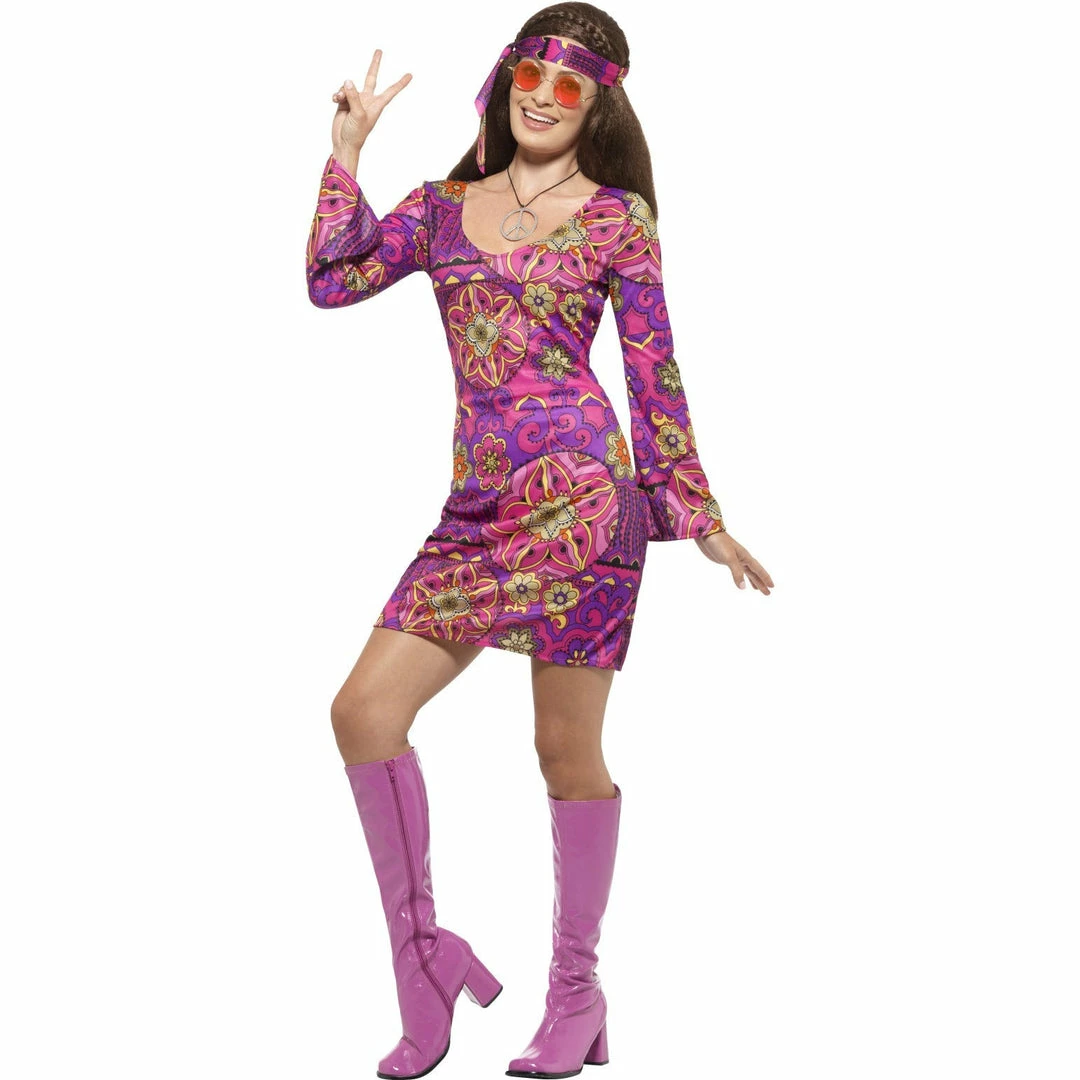 Smiffys Woodstock Hippie Ladies Costume Ladiesc 3 Smiffys Woodstock Hippie Ladies Costume Ladiesc